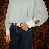 YVAINE WHITE STRIPED LONGSLEEVE SHIRT