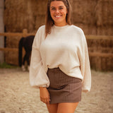 PEPPER BROWN STRIPED SKIRT