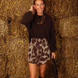 BRILEY TAUPE LEOPARD SKORT