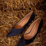 SAPPHIRE DARK BLUE CAT HEELS