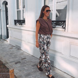 QUINLEY BEIGE/KHAKI STUDS BALLOON PANTS