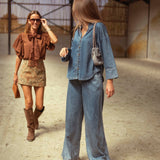 TEMPE BLUE DENIM TWO-PIECE SET