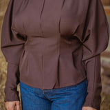 MAVIS BROWN PERFECT FALL BLOUSE