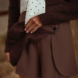 VIXIE BROWN BUTTON SKORT