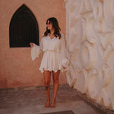 HARARA ECRU FLOWY DRESS