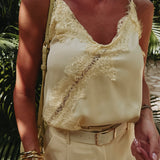 ESTRELLA BUTTER YELLOW LACE TOP