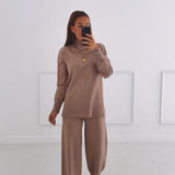 WYNDI TAUPE COMFY TWO-PIECE SET