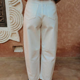 WHITE BALLOON JEANS 612-B