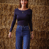 GENESIS DARK BLUE OPEN BACK TOP