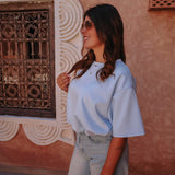 SOLSTICE LIGHT BLUE CROPPED T-SHIRT