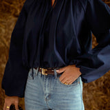 GWENDOLYN DARK BLUE BLOUSE