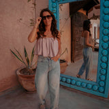 NEZRA BEIGE CROPPED TOP