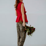 CRUSH CLUB RED SLEEVELESS BLAZER