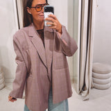 CHARLOTTE PINK CHECKERED  BLAZER