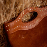 MAYFLOWER CAMEL SUEDE STUDS BAG