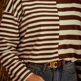 SEREN BROWN STRIPED LONGSLEEVE SHIRT