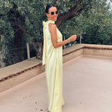 PRE-ORDER MOON OVER MARRAKESH YELLOW HALTER DRESS - PS THE LABEL