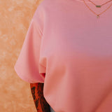 SOLSTICE LIGHT PINK CROPPED T-SHIRT