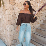SANLUCAR BROWN BLOUSE