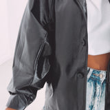 AMELIE BLACK SHINY LEATHER JACKET