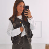 MARGAUX KHAKI ARMY SLEEVELESS JACKET