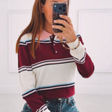 LOTTIE BORDEAUX/ECRU POLO SWEATER