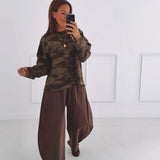 VALERIE KHAKI ARMY LONGSLEEVE SHIRT