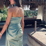 MUNIRA SAGE ONE SHOULDER DRESS