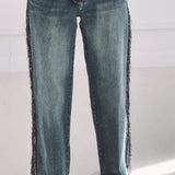 BLUE GLITTER WIDE LEG JEANS 2103-2