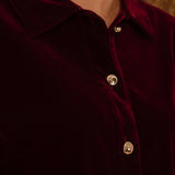 HOLLIS BORDEAUX VELVET DRESS