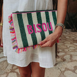 BISOU GREEN/PINK POCHETTE