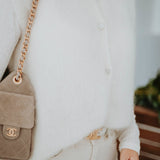 LYSANDRA ECRU SLEEVELESS MOHAIR SWEATER