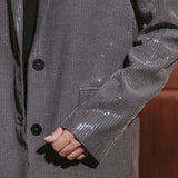DISCO SLEIGH GREY SEQUIN BLAZER