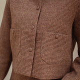 MAROON BROWN CHECKERED TWO-PIECE SET