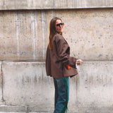 BLUE BALLOON JEANS WITH GREEN FRINGES