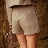 MORGAN TAUPE SUEDE SHORT