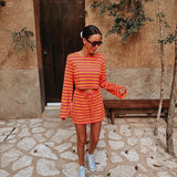 TIJUANA ORANGE STRIPED BLOUSE