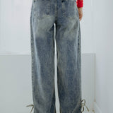 BLUE BOW WIDE LEG JEANS A3584