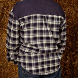 JOVIE DARK BLUE CHECKERED BLOUSE