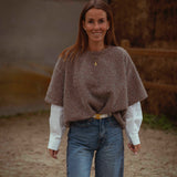 PENNIE TAUPE SWEATER BLOUSE