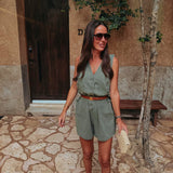 RAQUEL KHAKI DENIM PLAYSUIT