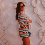 RAWANE MULTICOLOR STRIPED TWO-PIECE SET