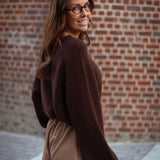 MACKENZIE BROWN KNIT SWEATER