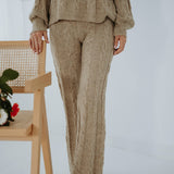 SUNDAY TAUPE COZY TWO-PIECE SET