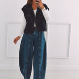 DARK BLUE BALLOON JEANS 9078-26