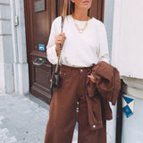 SERAPHINE BROWN DENIM TWO-PIECE SET
