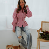 DISTRESSED FULL LENGTH BALLOON JEANS T6064