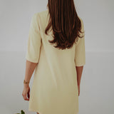 MARIT YELLOW V-NECK DRESS