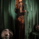 ANGEL LONG BLACK LACE DRESS