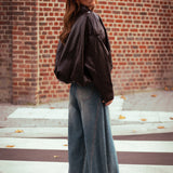 ASHBY BROWN SHINY LEATHER JACKET